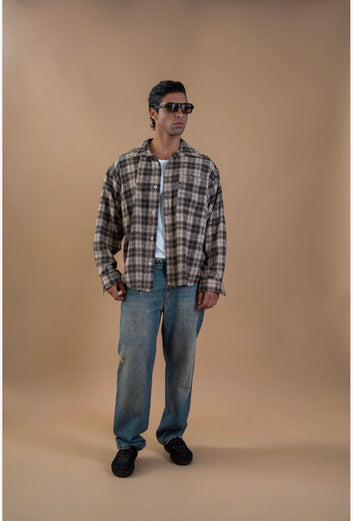 Camicia uomo marrone con colletto – Prime