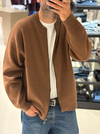 Cardigan uomo denim con zip a maniche lunghe – Daniele Fiesoli