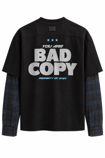 T-shirt uomo nera con maniche a contrasto – Stay Street