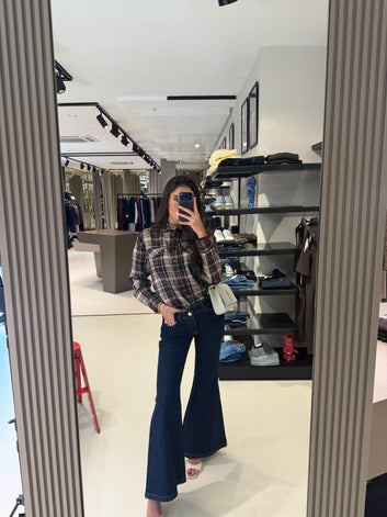 Camicia donna oversize tartan in flanella – MarkUp