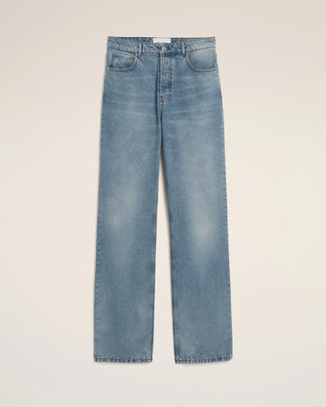 Jeans a taglio ampio in cotone blu – Ami Paris