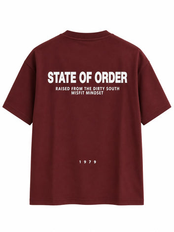 T Shirt uomo bordeaux – State Of Order