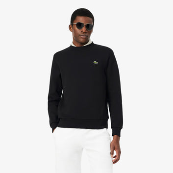 Felpa uomo nera in cotone felpato – Lacoste