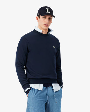 Felpa uomo blu in cotone felpato – Lacoste