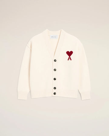 Cardigan Ami de Cœur in lana bianca – Ami Paris