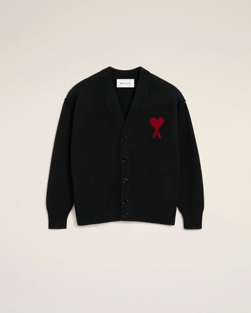 Cardigan Ami de Cœur in lana nera – Ami Paris