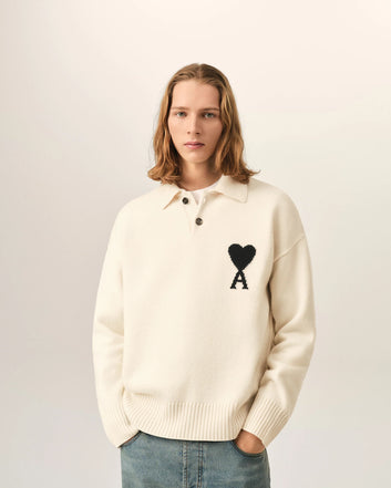 Polo Ami de Cœur in lana bianca – Ami Paris