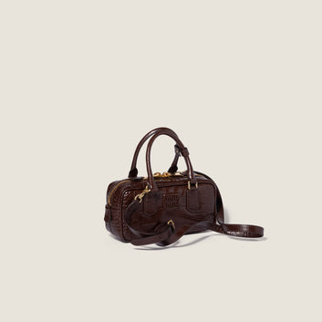 Borsa Arcadie marrone effetto coccodrillo – Miu Miu
